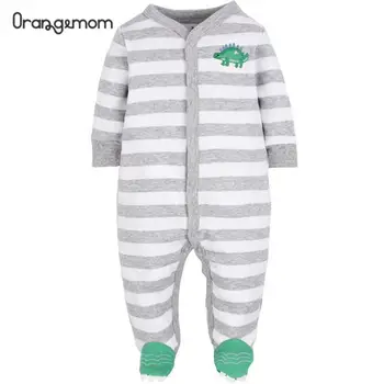 Orangemom ir 2021. modes bērnu pidžamas infant baby meitene apģērbs unisex zīdaiņu zēnu drēbes kokvilnas zīdaiņu kombinezonus jaundzimušie