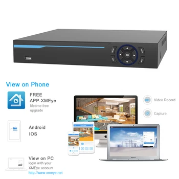 YiiSPO POE VIDEONOVĒROŠANAS Sistēmas komplekts 720P, 1080P IP Kamera outdoor waterproo H. 265 VRR tīkla komplekts P2P XMeye APP 48V POE VRR komplekts