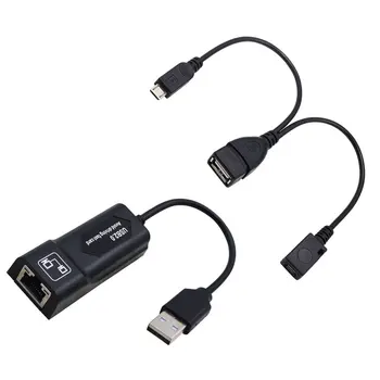 USB 2.0 RJ45 Adapteri/ 2X Mirco USB Kabeli, LAN Ethernet Adapteris uz Amazon Fire TV 3, vai Pieturēties GEN 2