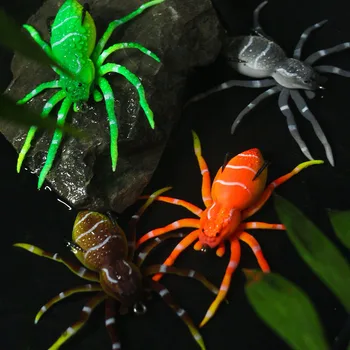 GOBYGO 1GB Spider Mīkstās Ēsmas 8cm 7.g Silikona Ēsmas Mākslīgā Softbait Lures Weedless Zvejas Vilinājums, ar Reālistisku Dizains