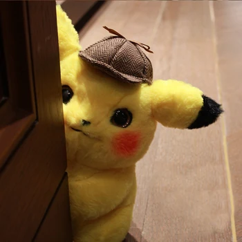 28cm Pikachu Plīša Rotaļlieta Pildījumu Rotaļlieta Detektīvs Pikachu Japānas Anime Plīša Rotaļlietas Bērniem