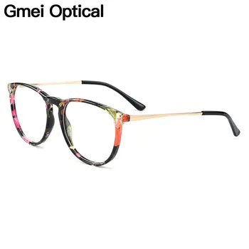 Gmei Optisko Modes Ziedu Apaļas Sievietes, Briļļu Rāmji Zīmola Dizainere Recepšu Brilles Optisko Briļļu Rāmis H8039