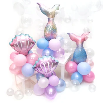 Nāru Astes Balonu Vainags Mazā Nāriņa Ballon Happy Birthday Party Dekors Bērniem Balon Zem Jūras Meitene 1. Sirēna Dzimšanas diena