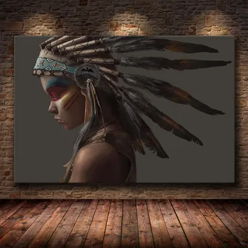 Amerikas Engonus Kanvas Glezna Native Indijas Sieviete Sienas, Mākslas Plakātu Drukāšana Mājas Dzīvojamā Telpu Dekorēšana