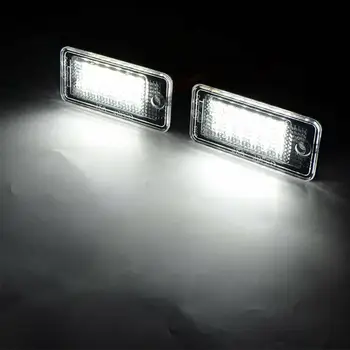 2GAB LED Auto Numura un Licences numura zīmes apgaismojuma Lukturiem Ar 18 LED Kļūdu Bezmaksas Licences Plāksnes Gaismas Lukturis Audi A3 A4 A5 A6 A8 B6 B7 Q7