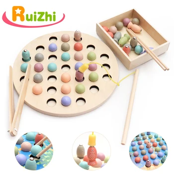 Ruizhi Bērniem Magnētisko Zvejas Spēli Klipu Krelles Koka Montessori Puzzle Rotaļlietas, Bērnu Mācīties Izglītības Rotaļlietas Bērniem Dāvanas RZ1075