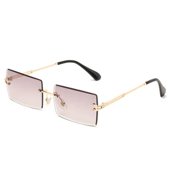 Jauno Modes bez apmales Saulesbrilles Sieviešu Nelielu Kvadrātveida Saules brilles Luksusa Zīmolu Dizaina Metāla Sunglass UV400 Toņos Brilles