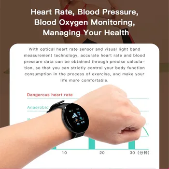 D18 Smart Skatīties Vīrieši Sievietes asinsspiedienu Ceļa Bluetooth Smartwatch Sporta D13 Smartband 116 Plus Viedo rokas Pulksteņu Android, IOS