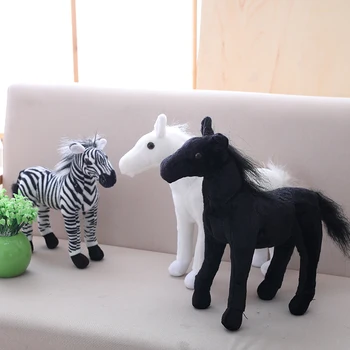 Jauns, balts Zirgs Plīša Rotaļlieta Pildījumu Dzīvnieku zebra Lelles Augstas Kvalitātes Klasiskās Rotaļlietas, Bērnu Dzimšanas dienas Dāvana