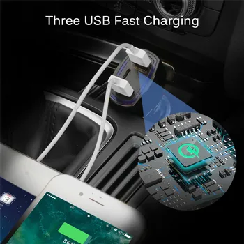 Auto Lādētājs Ātri Uzlādēt 3.0 Tipa C 3.5 Universālo Usb Automašīnas Lādētājs Dual USB Drošības Mobilo Telefonu Ātri Lādētājs iphone, samsung