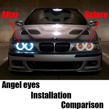 Balts Ultra Spilgti Bezmaksas Kļūdas 6000K LED Spuldze h8/h11 LED Angel Eyes Marķieri BMW 2007-2010 X Sērijas E70 X5 (Pre-LCI) 240W