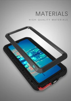 MĪLESTĪBA MEI Metāla Ūdensizturīgu Tālruni, Gadījumā, Huawei P30/P30 Pro/P30 Lite/Nova 4e Triecienizturīgs Vāks Alumīnija Aizsardzības& Gorilla Glass