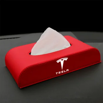 Jauno grāmatu audu rūtiņu Tesla Modelis 3 Modelis S model X sarkans melns auto pārējā kaste, auto audu kaste