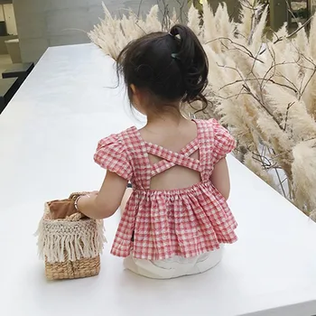 Pavisam Jaunu Vasaras Baby Girl Dress Kokvilnas Princese Pleds Bērniem Puses Brīvdienu Princese Kleita Bērnu Gudrs Kostīms