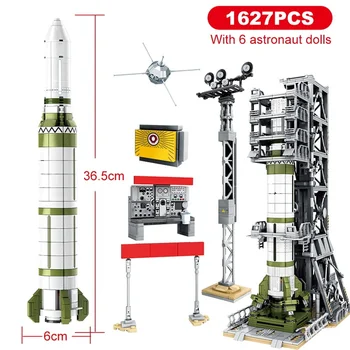 SEMBO 2147pcs Pilsētas Tehnikas Aviācijas, Raķešu Celtniecības Bloki, Mākslīgā Satelīta Palaišanas Transportlīdzekļa Radītājs Kosmosa Kosmonauts Ķieģeļu