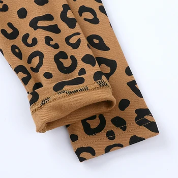 Mudkingdom Bērnu Pidžamas Rudens Garām Piedurknēm Gulēšanas Apģērbu Komplekts Leoparda Augsta Vidukļa Zēniem, Meitenēm Pidžamas Komplekts