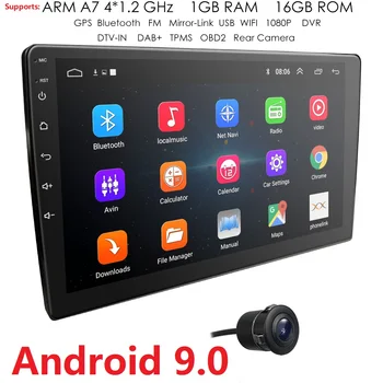 HIZPO JAUNS 2 Din 4 Core 16 GB ROM, Android 9.0 Auto GPS Stereo Radio Atskaņotājs DAB+ Spogulis Saites, 4G, Wifi, USB, Subwoofer SWC DVBT TPMS