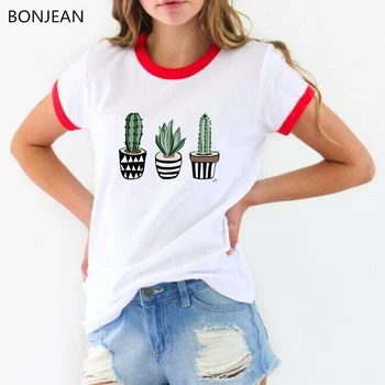 Jaunas Vasaras Stila Modes Sieviešu T Krekls harajuku kawaii Kaktuss Bezmaksas Drukāts T-Krekls femme 90s vogue tumblr top sieviete tshirt