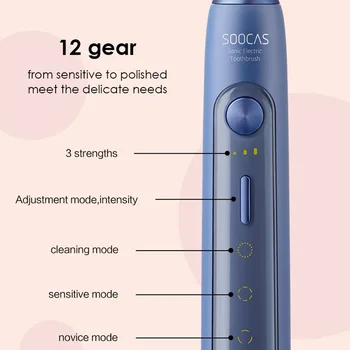 SOOCAS X5 Elektriskā zobu Suka Sonic zobu suka Modes pāris Tīrīšanas birste, NFC smart Automātiskā ūdensizturīgs ar rezerves galviņa