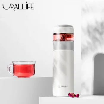 TOMIC Ūdens Vakuuma Pudele, Tējas Pudele Dzēriena Pudeles Kafijas Tasi 370ml Jaudas Atdalīšanas Kauss Ar Siksniņa Modes Vienkāršu Dizainu