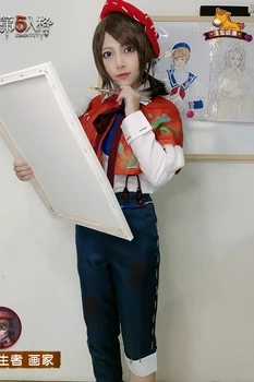 Identitātes V cos gleznotājs Edgars Valden anime sieviete cosplay Augstas kvalitātes vienotu tērpu setShirt + šalle + bikses + cepure + siksnas