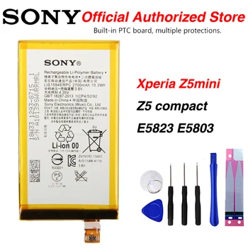 Oriģināls Sony LIS1594ERPC Akumulators Sony Xperia Z5mini Z5 kompakts Z5 Mini E5823 E5803 2700mAh