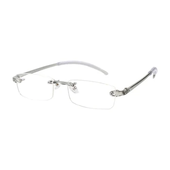 Iboode Urltra-gaismas bez apmales Dimanta Griešanas Lasīšanas Brilles Vīriešiem, Sievietēm, Jaunas TR90 vecuma tālredzība Presbyopic Brilles +1.0 1.5 2.0 2.5