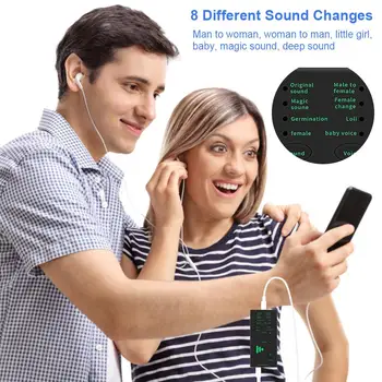 Jaunas Balss Mainītājs Adapteris 8 Balss Changeing Režīmi Mikrofons Disguiser Tālruņa Mikrofons Balss Mainītājs Adapteris PUBG MIC Spēle