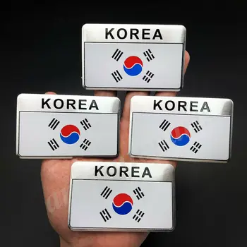 4x Koreju, korejas Karogu Automašīnas Bagāžnieka Emblēmas Nozīmīti Motociklu Uzlīmes Uzlīmes Aptecētājs