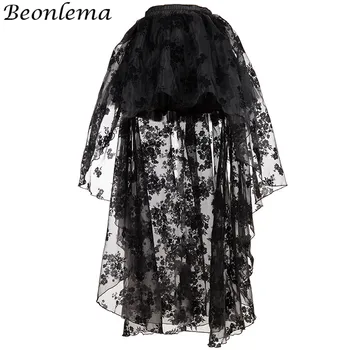 Beonlema Ilgi Svārki Sievietēm Gothic Maxi Jupe Sexy Black Svārki Acs Goth Tutu Svārki Dāmas Halloween Puse Apģērba S-2XL