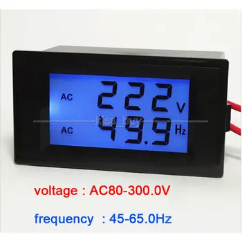 AC voltmetrs frekvences MAIŅSTRĀVAS 80-300V/ 50Hz/60Hz Digitālo Duālais displejs sprieguma mērītājs ac 110v, 220v 230v 240v volt metrs