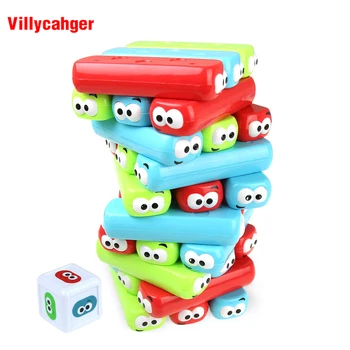 30pcs/daudz Ģimenes galda Spēle Cute dambretes kauliņus Ķieģeļu Tornis Kraušanas Spēle Multiplayer Montessori Rotaļlietas Izglītības Vecāki-bērnu Rotaļlietas Bērniem