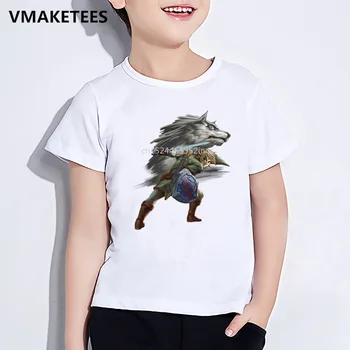 Bērniem Vasarā Meitenes un Zēni Smieklīgu T kreklu Bērnu Legend of Zelda Triforce Raksturs Print T-krekls Ikdienas Bērnu Apģērbu