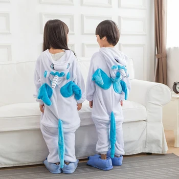 Unicorn Kapuci Segu Onesie Bērniem Zēni Meitenes Dzīvnieku Cosplay Pidžamu Ziemas Bērniem, Flaneļa Smieklīgi Pijamas Karikatūra Sleepwear