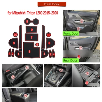 Par Mitsubishi L200 Triton Strada Strakar Barbaru Fiat Fullback. Gadam~2020 Gumijas Anti-slīdēšanas Paklājiņš Durvju Groove Kalniņi Piederumi