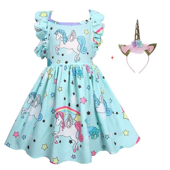 Bērnu Dzimšanas dienas svinības Kleita Toddler Bērniem, Baby Meitenes, Unicorn Puse Gājienā Oficiālu Tutu Kleita Princese Sundress cosplay Drēbes