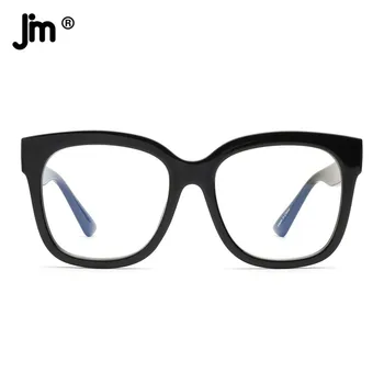 JM Lielgabarīta Cat Eye Zilā Gaisma Brilles Sieviešu Modes Viltus Datoru Skaidrs, Brilles Rāmis