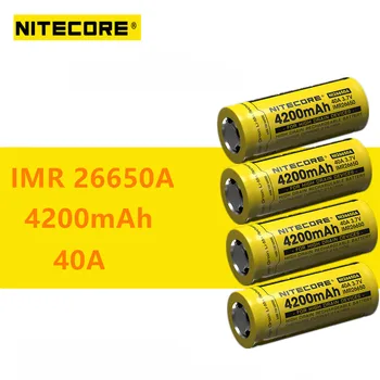 4gab Nitecore IMR26650A IMR 26650 akumulatora 4200mAh 40A Augstas Drenāžas Uzlādējams Akumulators Ideāls bateriju akumulators lāpu