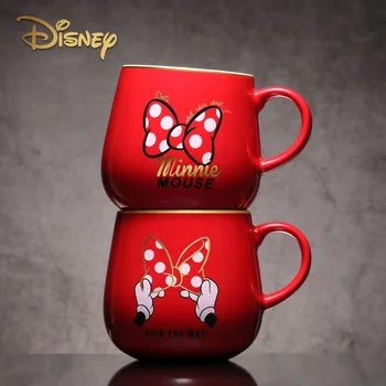 Disney 380ML Q Versija Mickey Mouse Krūze Karikatūra Minnie Piena Kafijas Tases, Draugi Dāvanas Studentu Brokastis Keramikas Krūzes