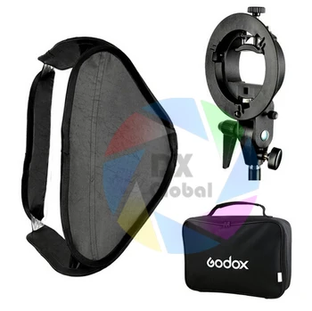 Godox S-Type Flash Speedlite Bracket Mount Holder + 60 x 60cm Softbox par Studijas Foto