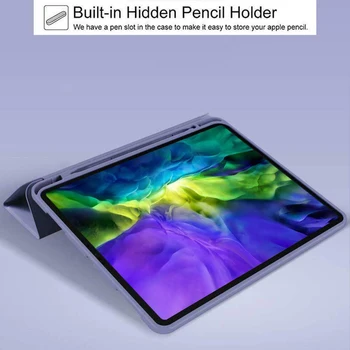 IPad Pro 11 2020. gadam 3nd Paaudzes Gadījumā Slim PU Mīksto TPU Smart Cover iPad Pro 11 2018 Gadījumā Mosties Miega Ar Zīmuļa Turētāju