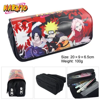 Anime Naruto Uzumaki Zīmuli Gadījumā Pen Somas Kosmētikas soma Grims soma Dubultu Rāvējslēdzēju Skolas Piederumi