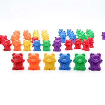 60 Gab Skaitīšanas Lāči Montessori Izglītības Varavīksnes Matching Bear Rotaļlietas Bērniem Mazuļiem Krāsu Šķirošanas Mācību Materiāli