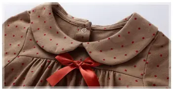Maz maven bērniem meiteņu modes zīmola rudens bērnu kleita baby meiteņu drēbes Kokvilnas dot drukas toddler Lentes kleitas S0510