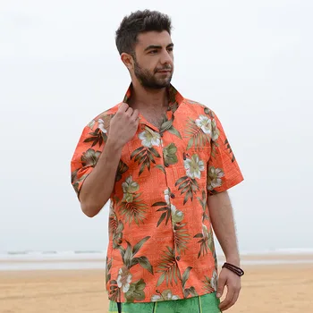 MUMS Lielums 2019 Jaunu Modes Mens Havaju Krekls ar Īsām Piedurknēm Vīriešu Vasaras Gadījuma Brīvs Krekls Ziedu Drukas Aloha Krekls V24