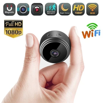 Mini IP Kameru Magnetofoni Bezvadu WiFi 1080P HD Monitora Tīkla Drošības Mājās Camer mikro Video A9 Mini Kameras