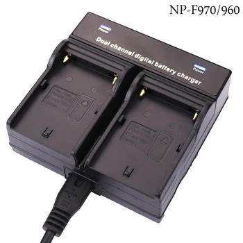 JAUNS akumulators Bateria NP F970 DUĀLAIS Lādētājs + mums kabelis Sony NP F770 F750 F570 F550 F530 FM500H NP-FM500H kameru piederumi