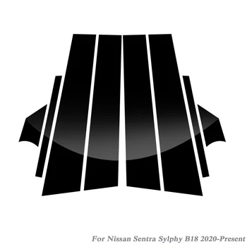 Auto Stils Logu Apdare Priekš Nissan Sentra Sylphy B18 2013-Klāt PVC Stikla Logu Rotāt Pīlārs Vidū Uzlīme Apdare Filmu