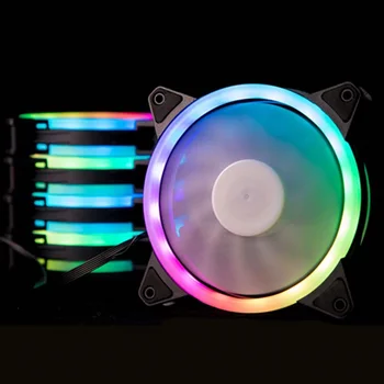 Tālvadības pults RGB LED Gaismas Krāsa Mainās Heatsink Dzesēšanas Ventilators Datoru