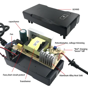 CE, Rohs Smart 84V 2A Litija Akumulatoru Lādētājs Elektrisko Instrumentu Robotu Elektriskā Automašīna, Li-on Baterija 72V ar iebūvētu Ventilatoru